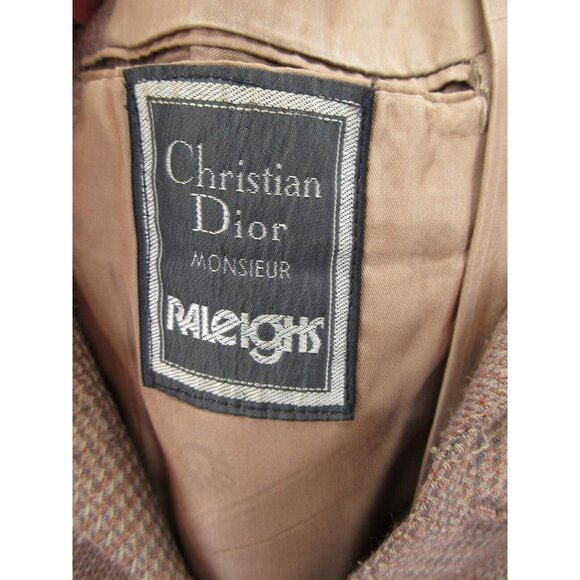 VINTAGE Christian Dior Sport Coat 40 Blazer Houndstooth Tweed USA * - Picture 11 of 15
